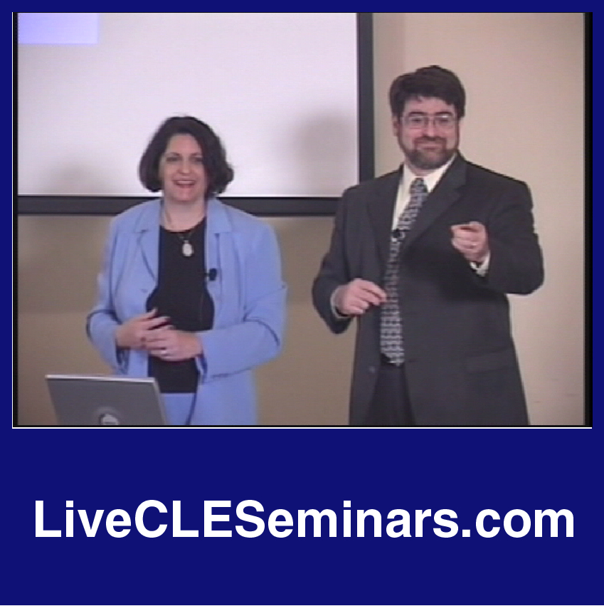 Live Cle seminars for bar association, law firms, in-house legal departments and corporations.